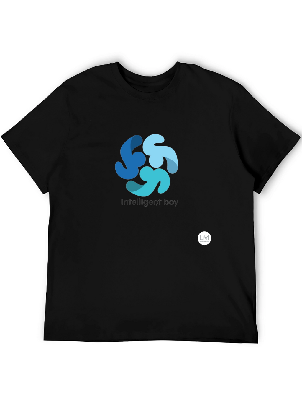 Mens Black Graphic Tee - Intelligent Boy Design