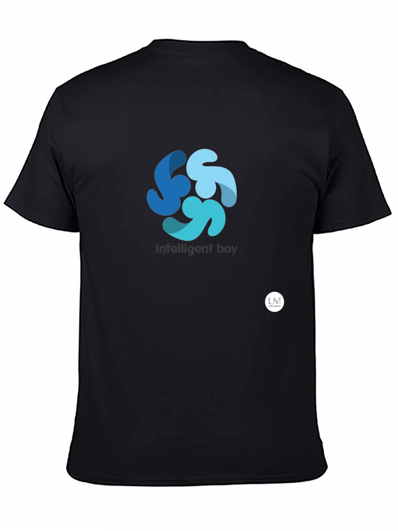 Mens Black Graphic Tee - Intelligent Boy Design