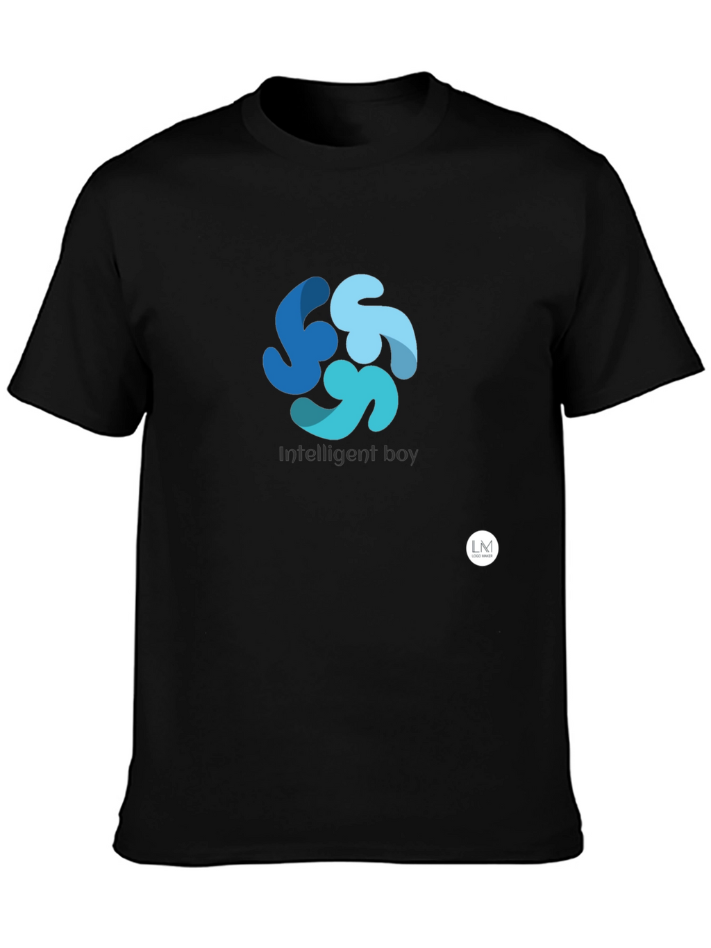 Mens Black Graphic Tee - Intelligent Boy Design