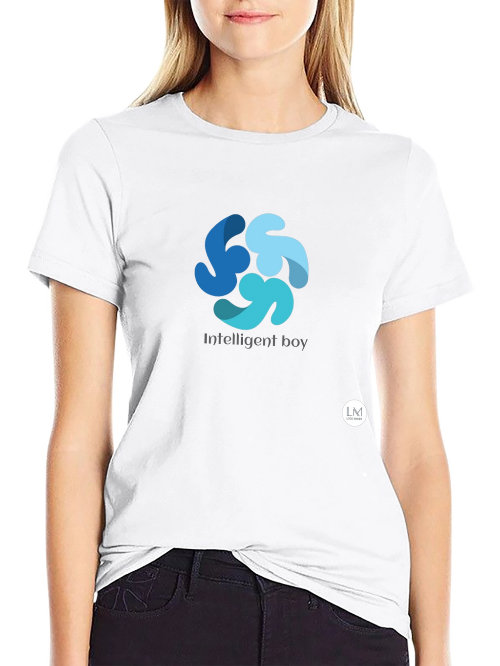 Mens Black Graphic Tee - Intelligent Boy Design