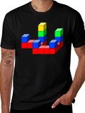 Retro Blocks T-Shirt - Geometric Design
