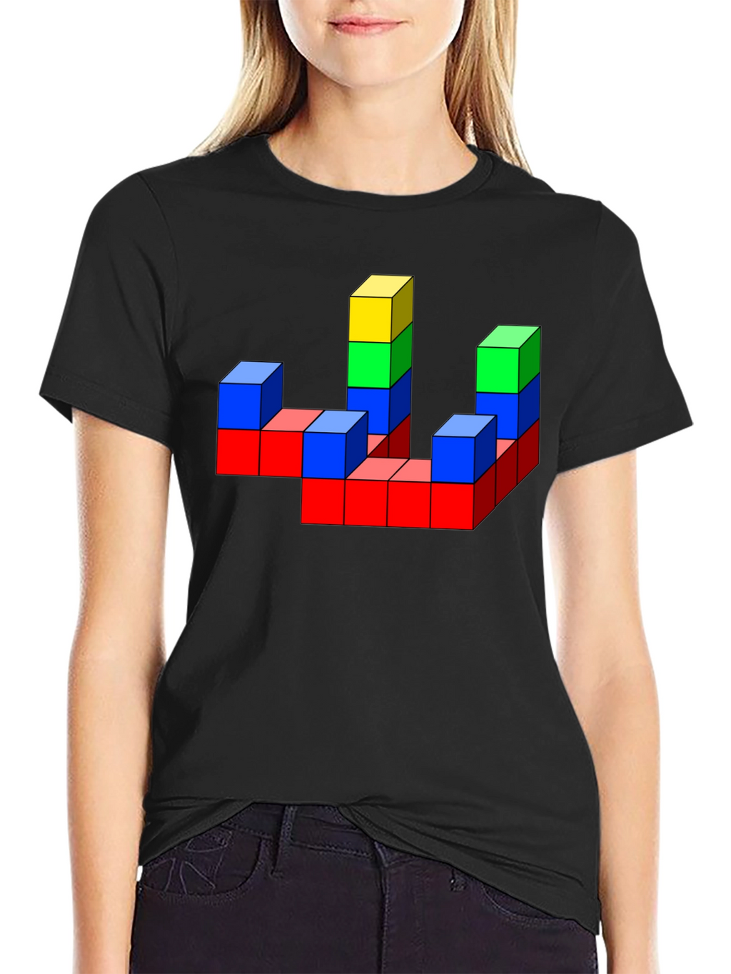Retro Blocks T-Shirt - Geometric Design