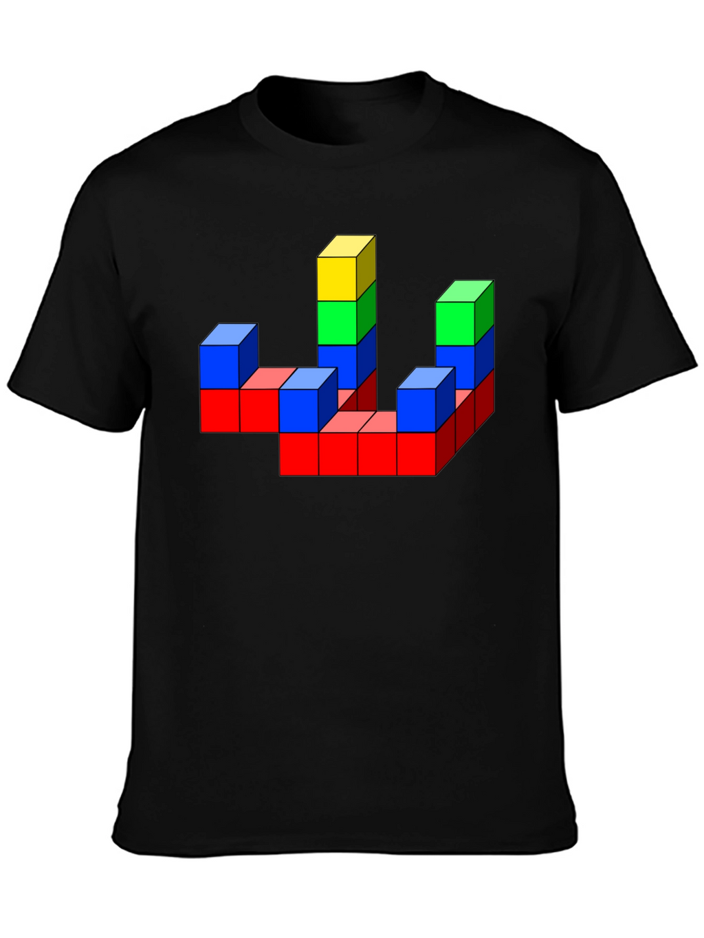 Retro Blocks T-Shirt - Geometric Design