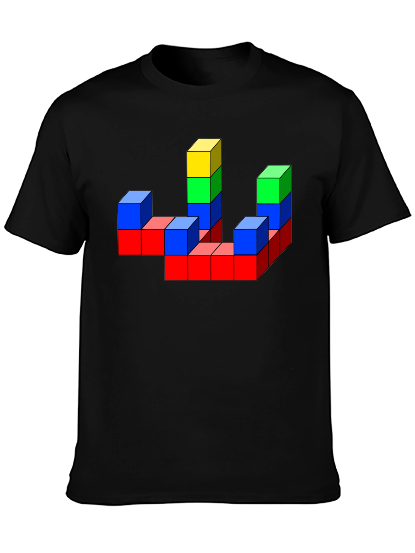 Retro Blocks T-Shirt - Geometric Design