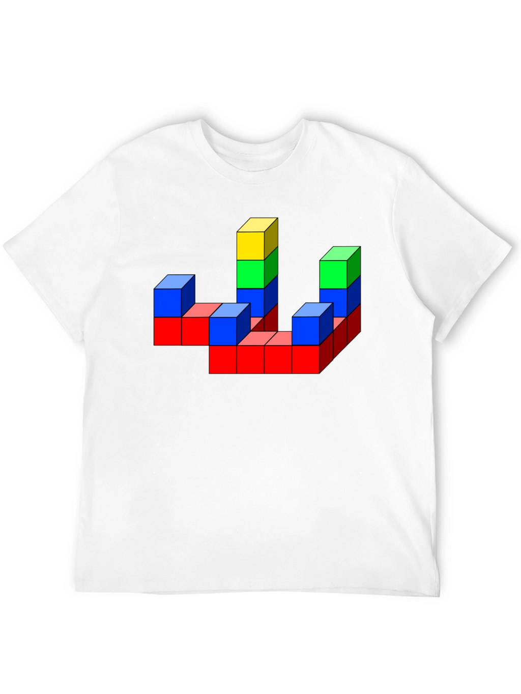 Retro Blocks T-Shirt - Geometric Design