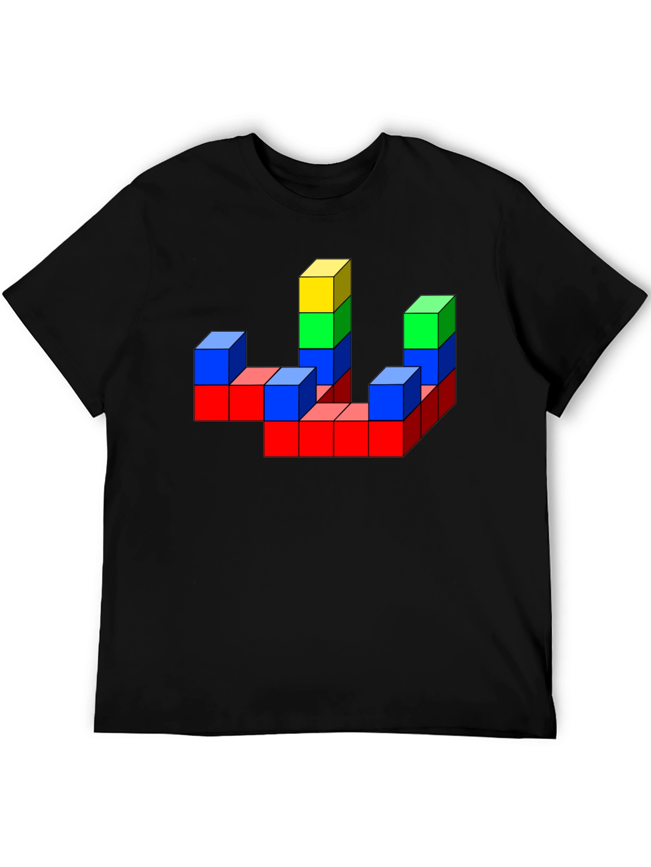 Retro Blocks T-Shirt - Geometric Design