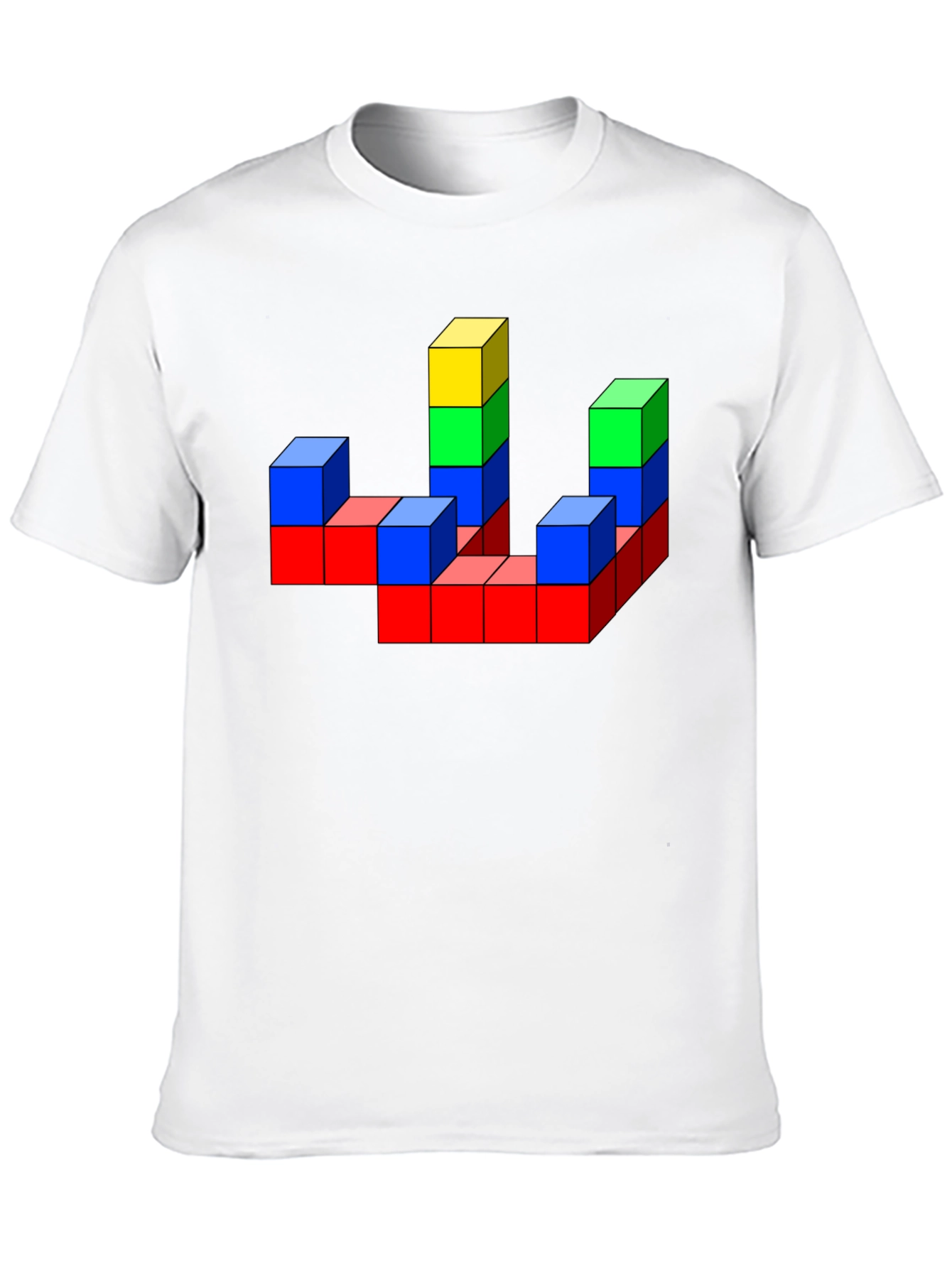 Retro Blocks T-Shirt - Geometric Design