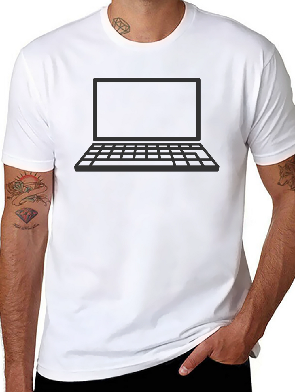 Tech Geek Laptop Graphic T-Shirt - Black