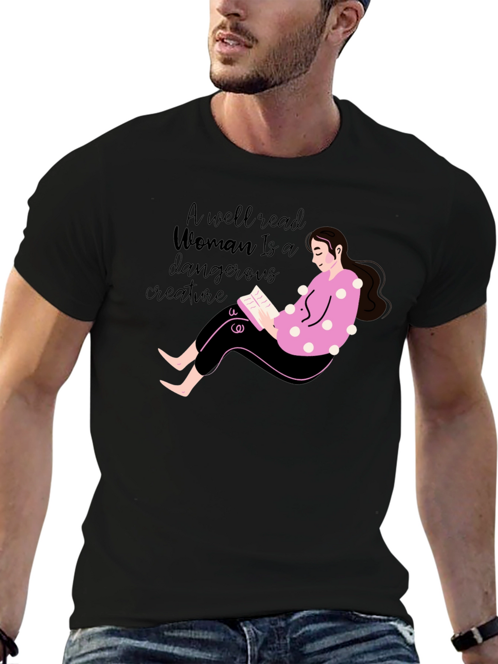 Well Read Woman Graphic Tee - Black