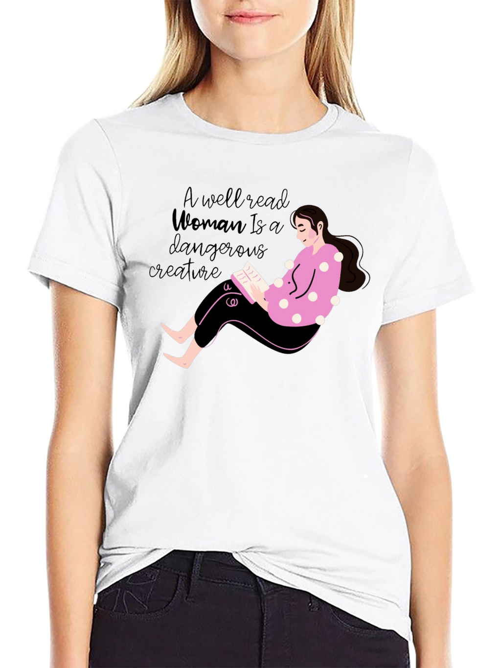 Well Read Woman Graphic Tee - Black