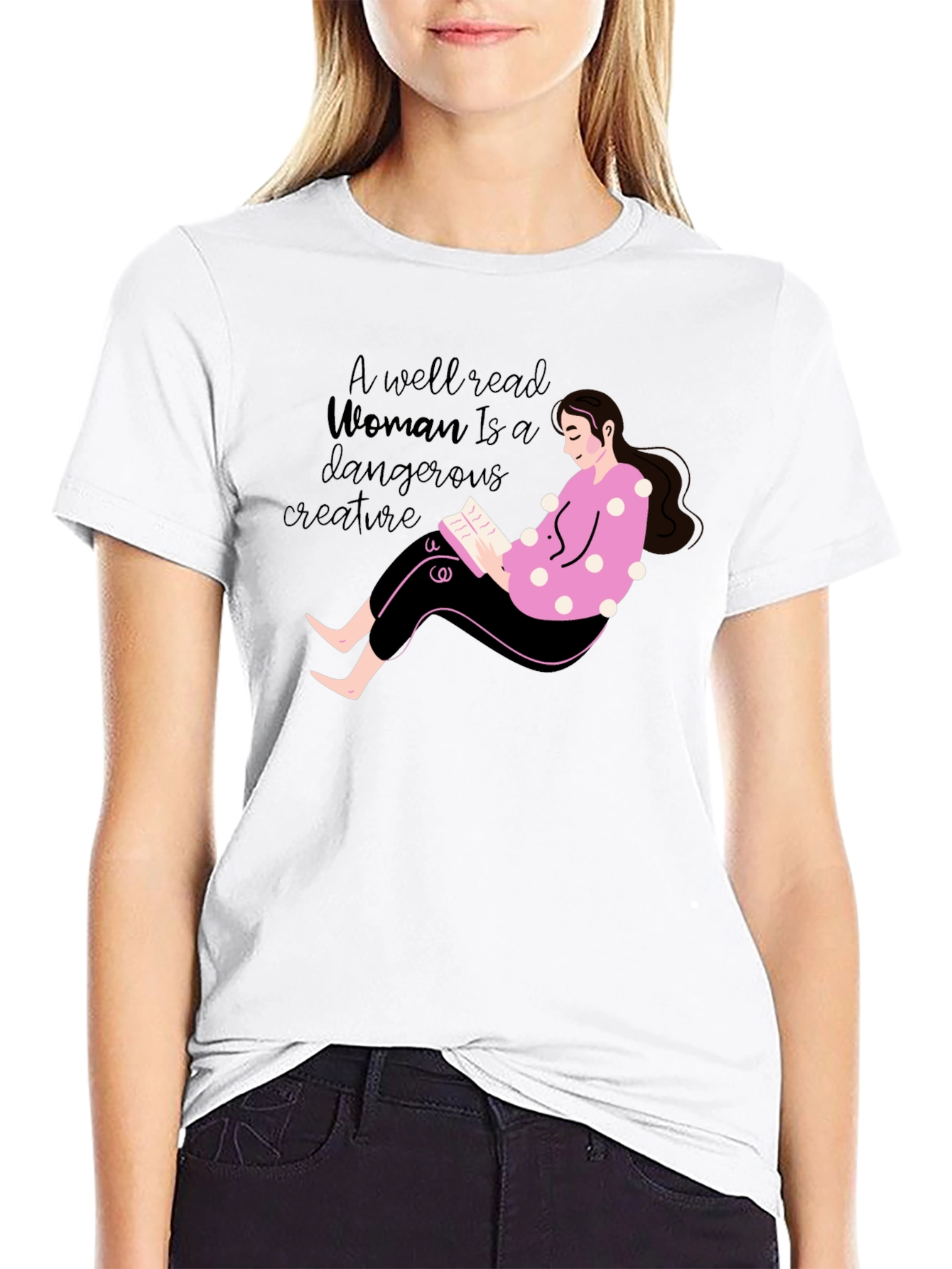 Well Read Woman Graphic Tee - Black