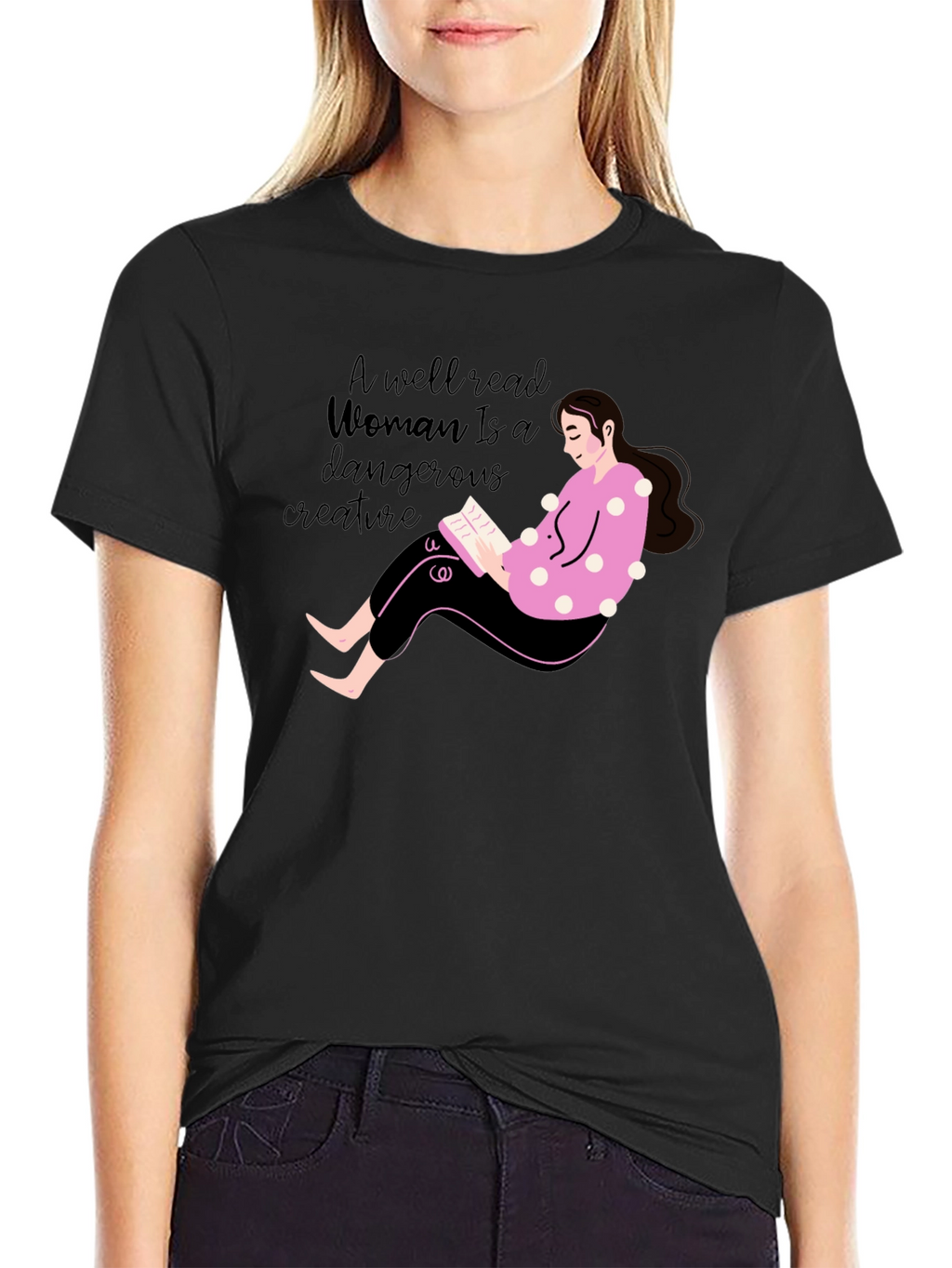 Well Read Woman Graphic Tee - Black
