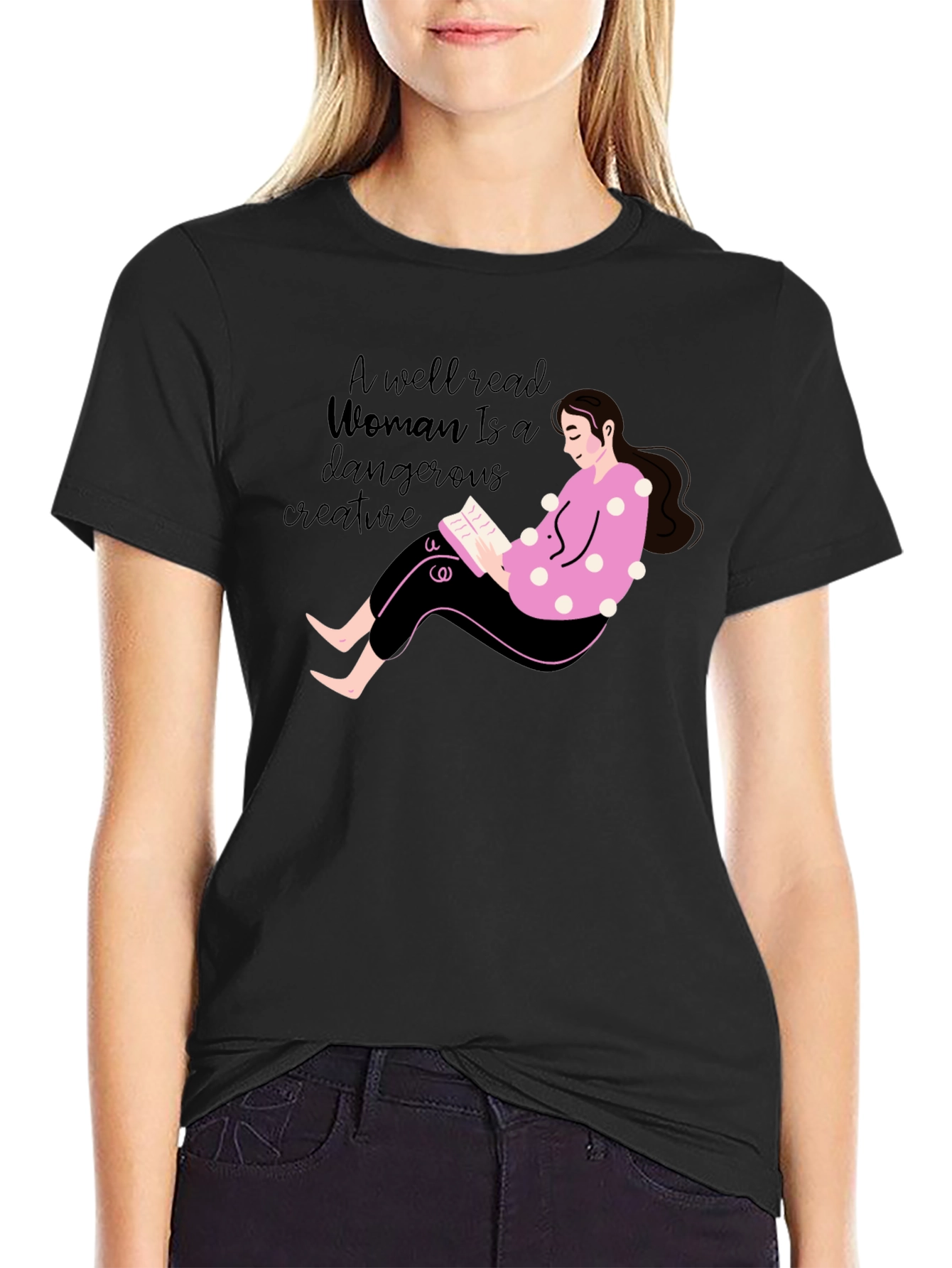 Well Read Woman Graphic Tee - Black