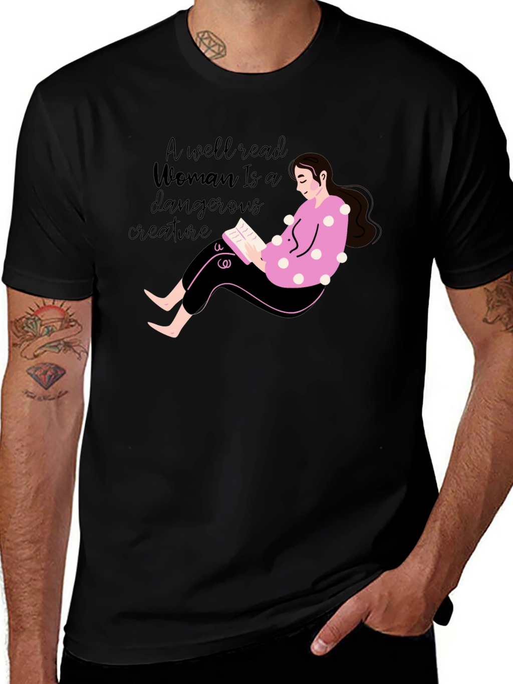 Well Read Woman Graphic Tee - Black