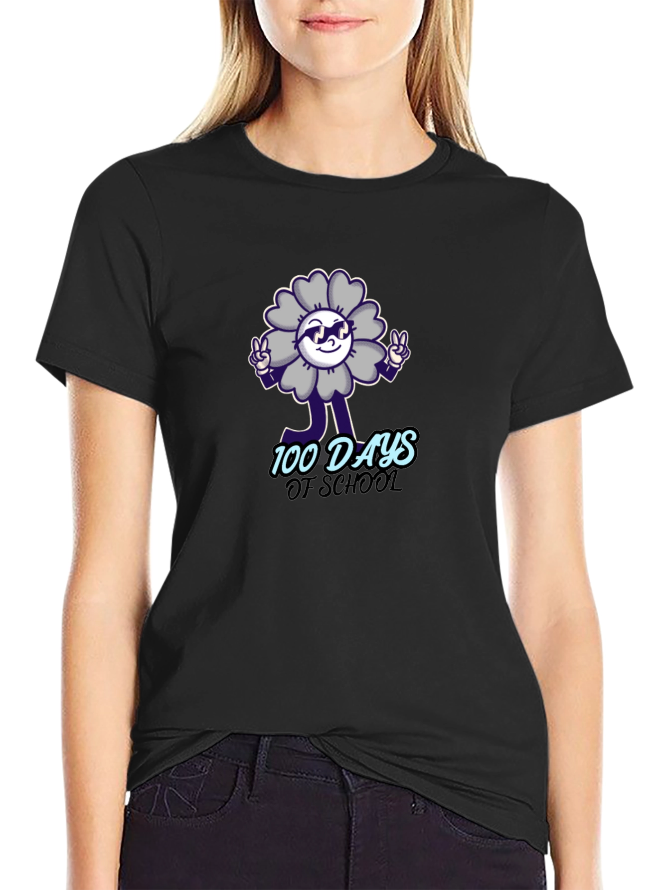 100 Days of School Flower Graphic Tee