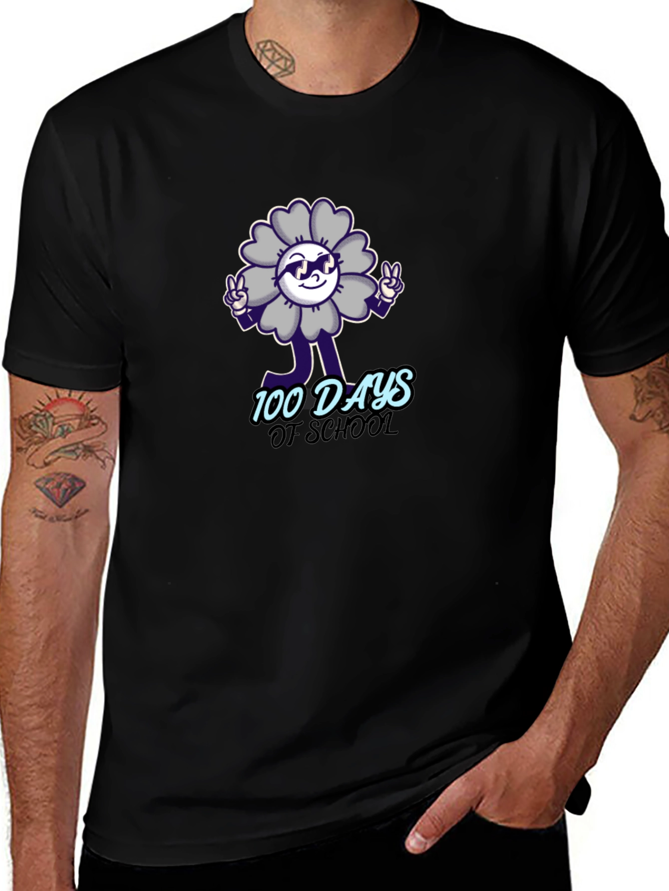 100 Days of School Flower Graphic Tee