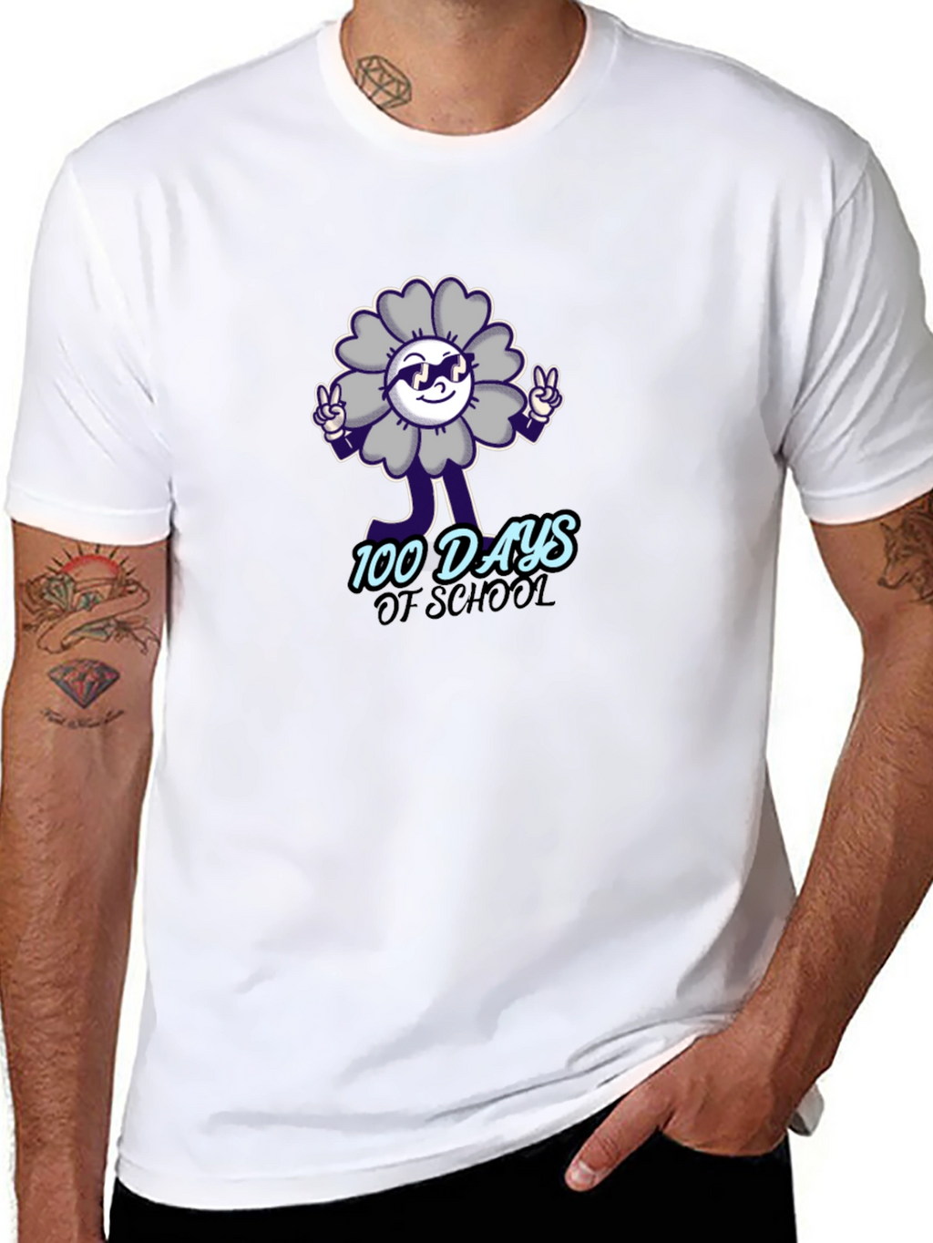 100 Days of School Flower Graphic Tee