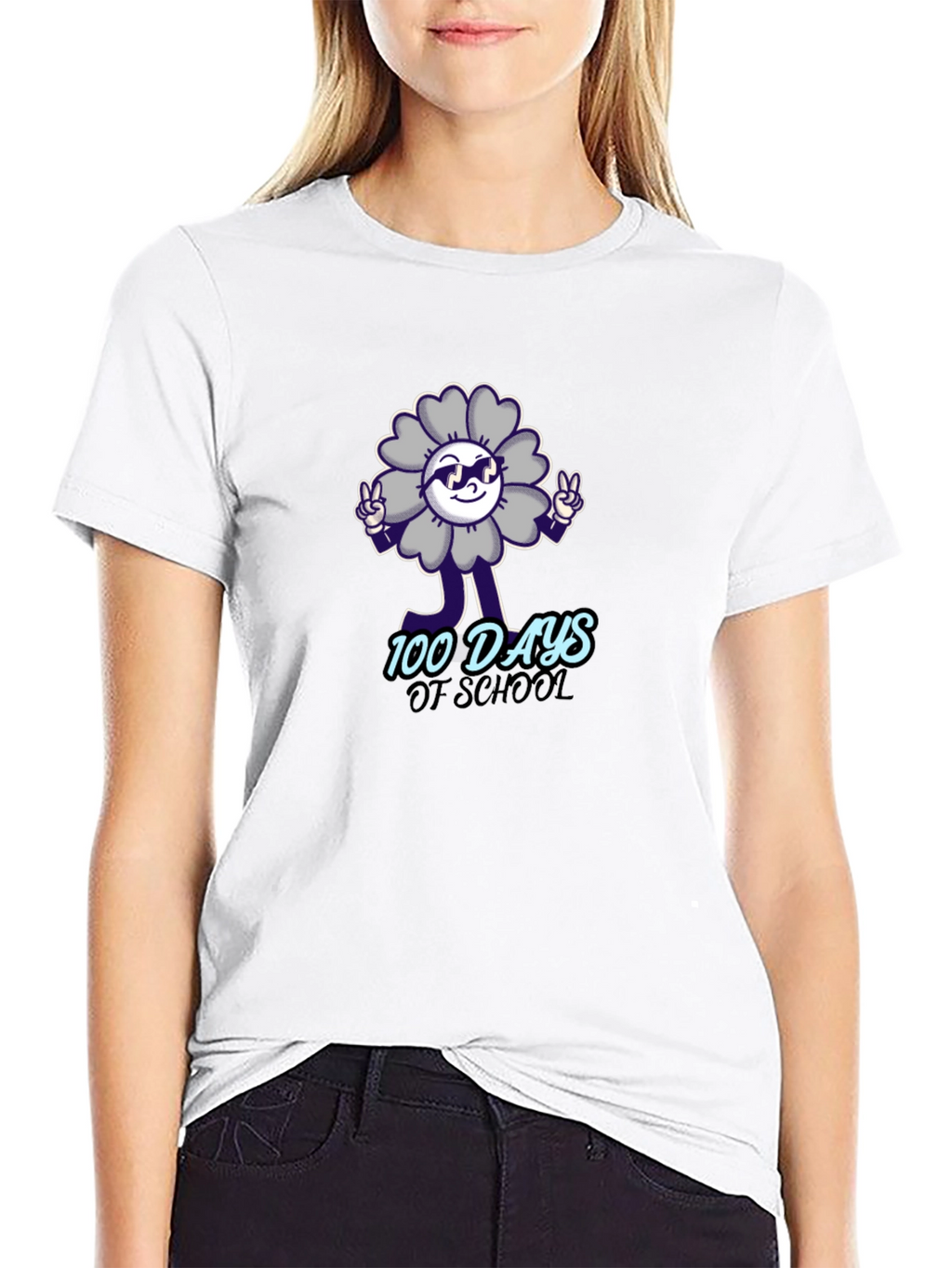 100 Days of School Flower Graphic Tee