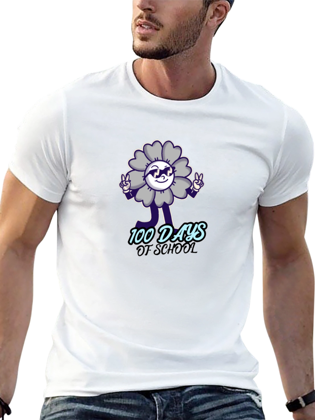 100 Days of School Flower Graphic Tee
