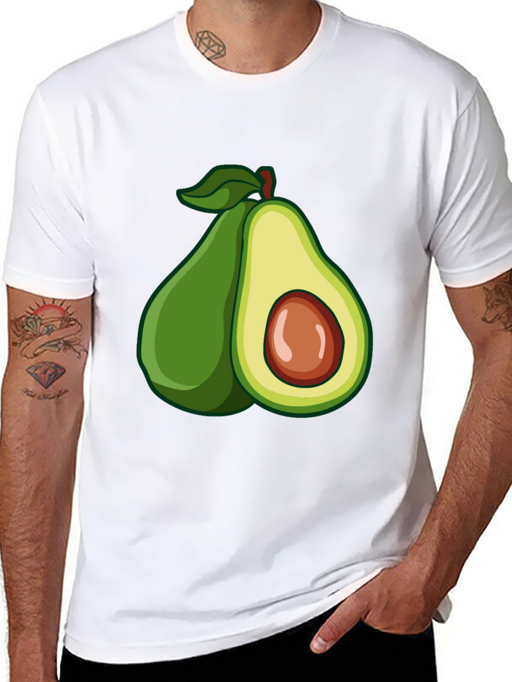Avocado Graphic Black T-Shirt