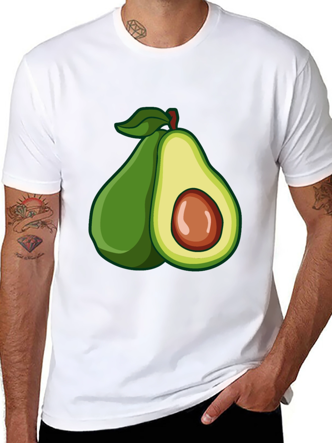 Avocado Graphic Black T-Shirt