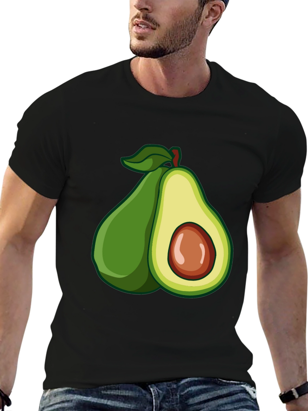 Avocado Graphic Black T-Shirt
