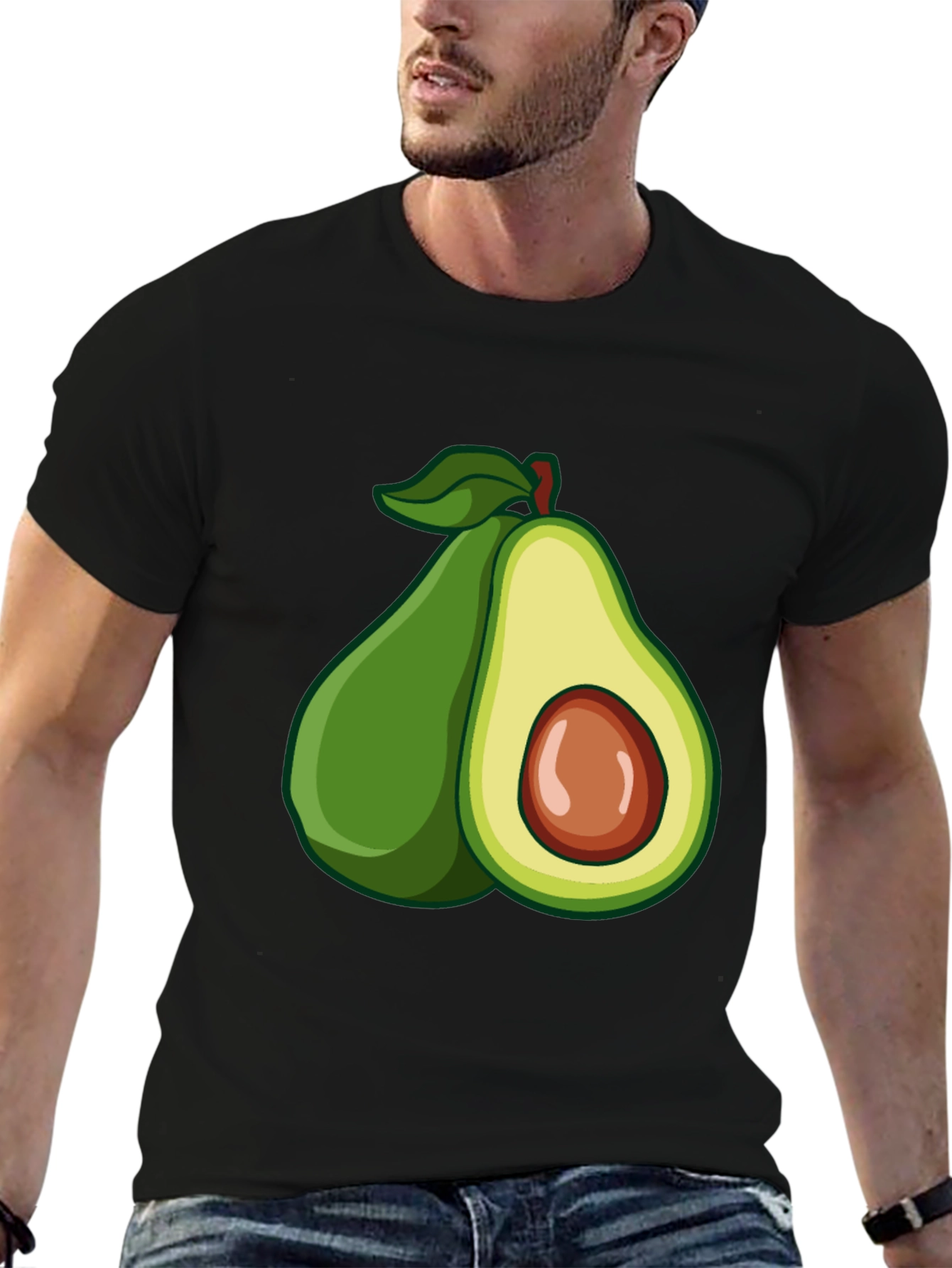 Avocado Graphic Black T-Shirt