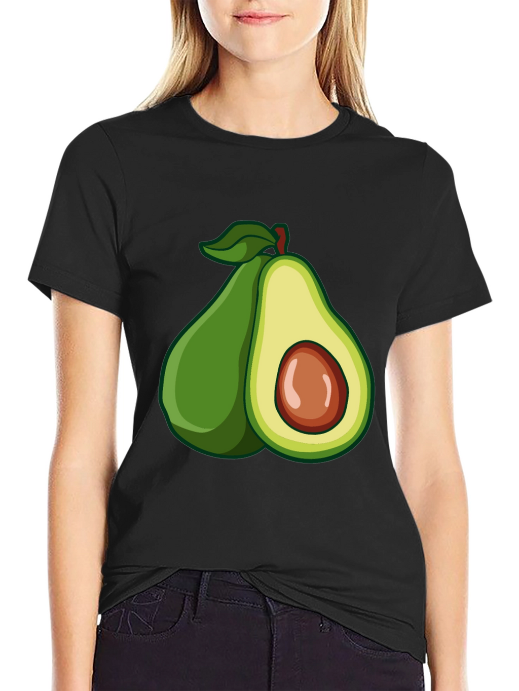 Avocado Graphic Black T-Shirt