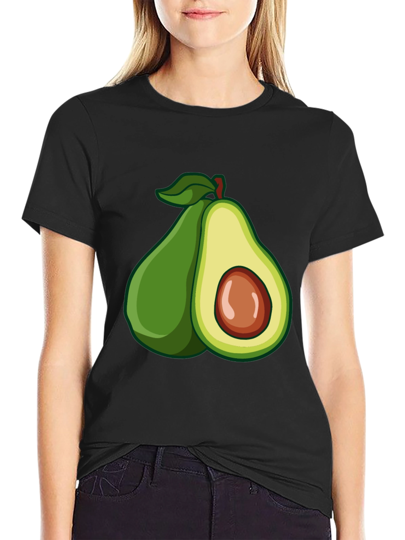 Avocado Graphic Black T-Shirt
