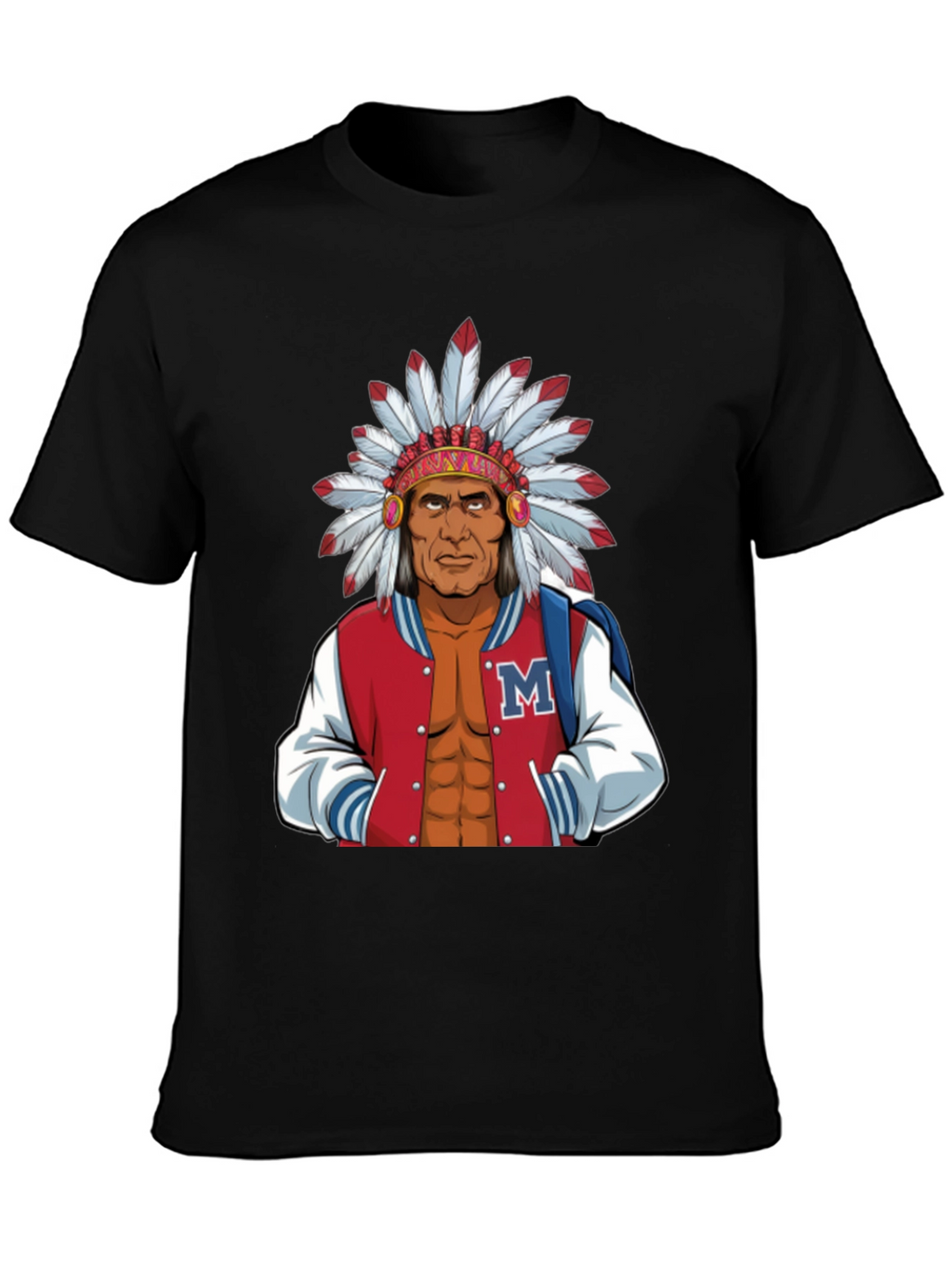 Indian Chief Varsity Jacket Graphic T-Shirt