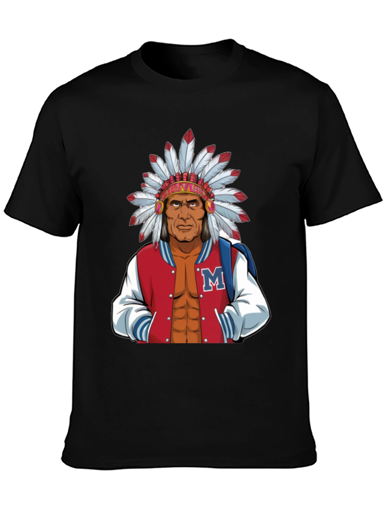 Indian Chief Varsity Jacket Graphic T-Shirt