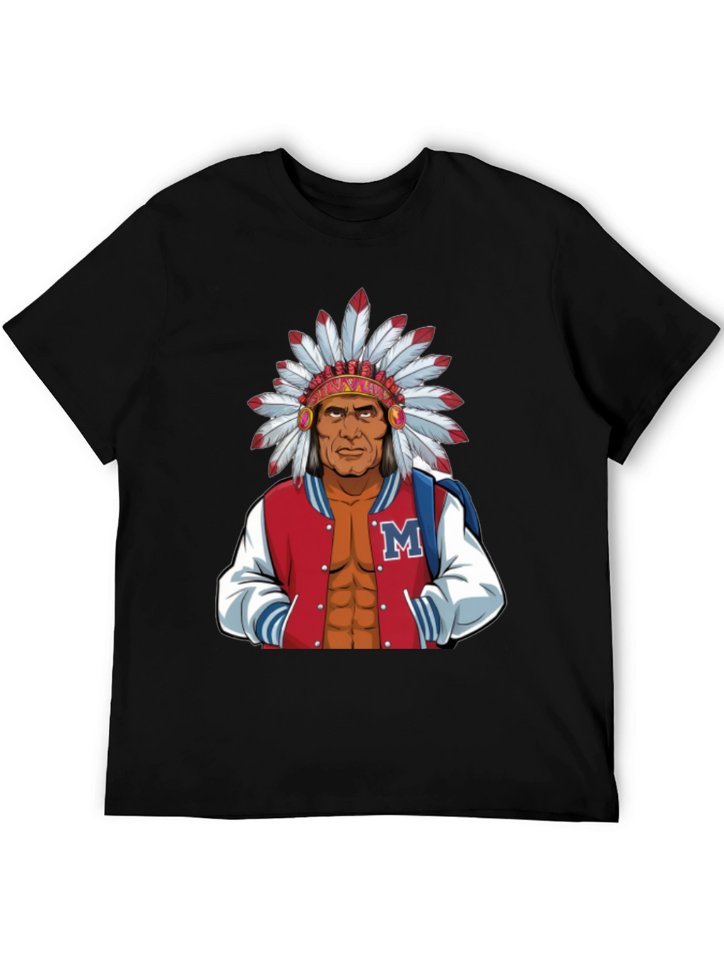 Indian Chief Varsity Jacket Graphic T-Shirt