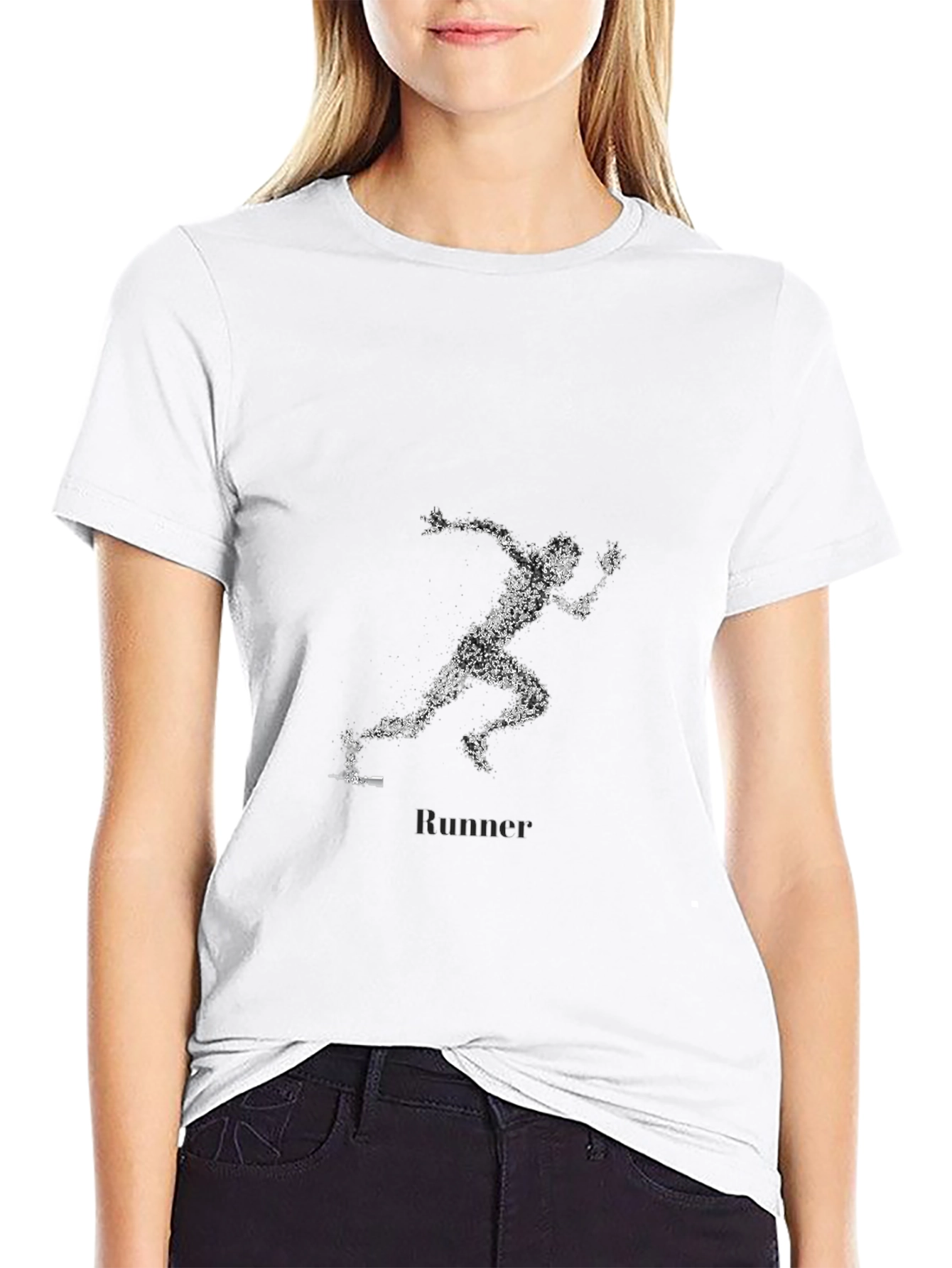 Mens Black Runner Graphic T-Shirt