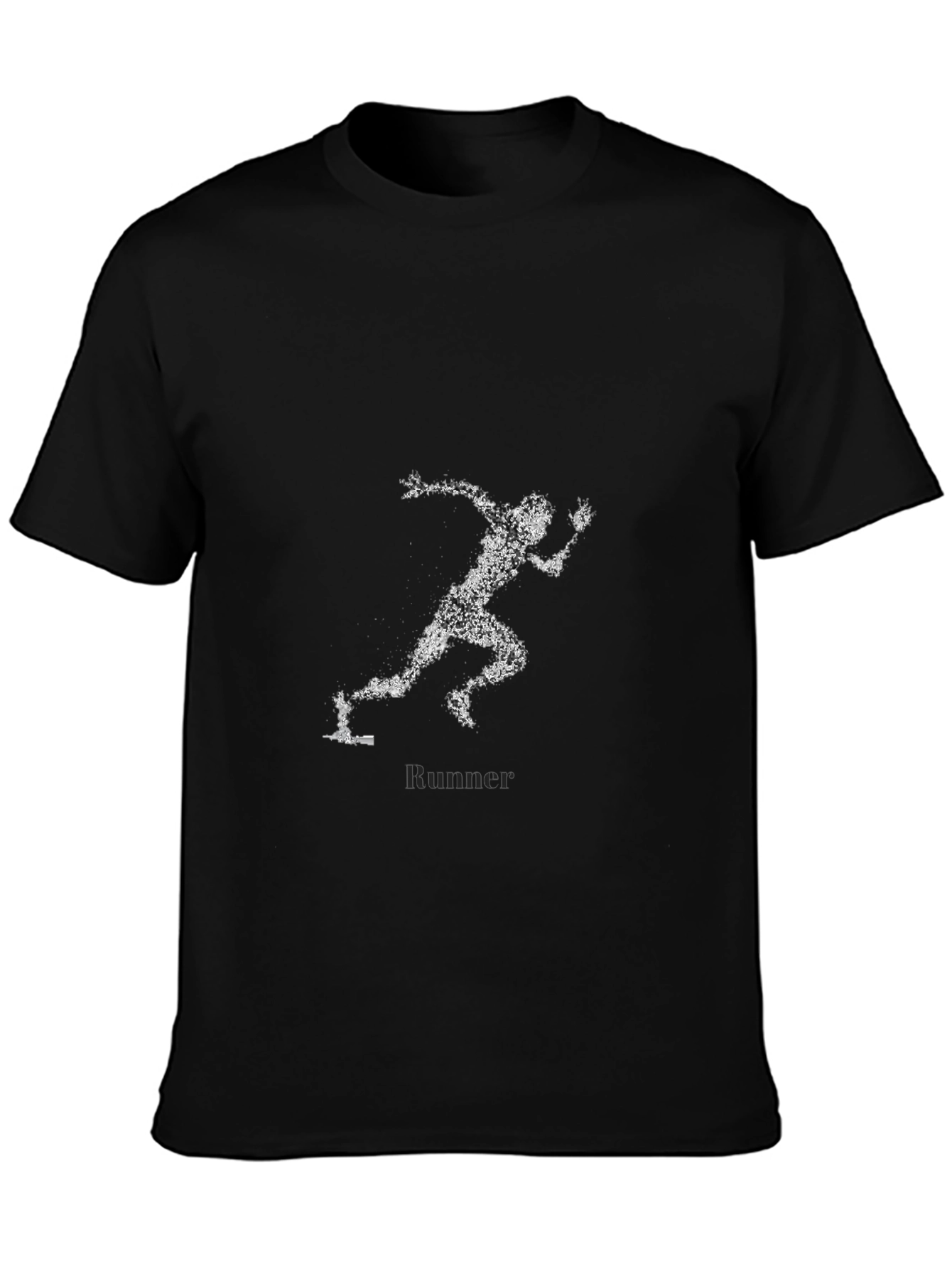 Mens Black Runner Graphic T-Shirt