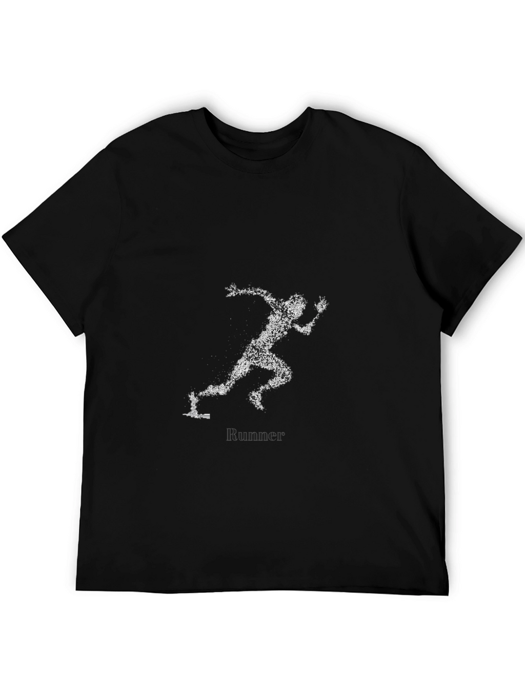 Mens Black Runner Graphic T-Shirt