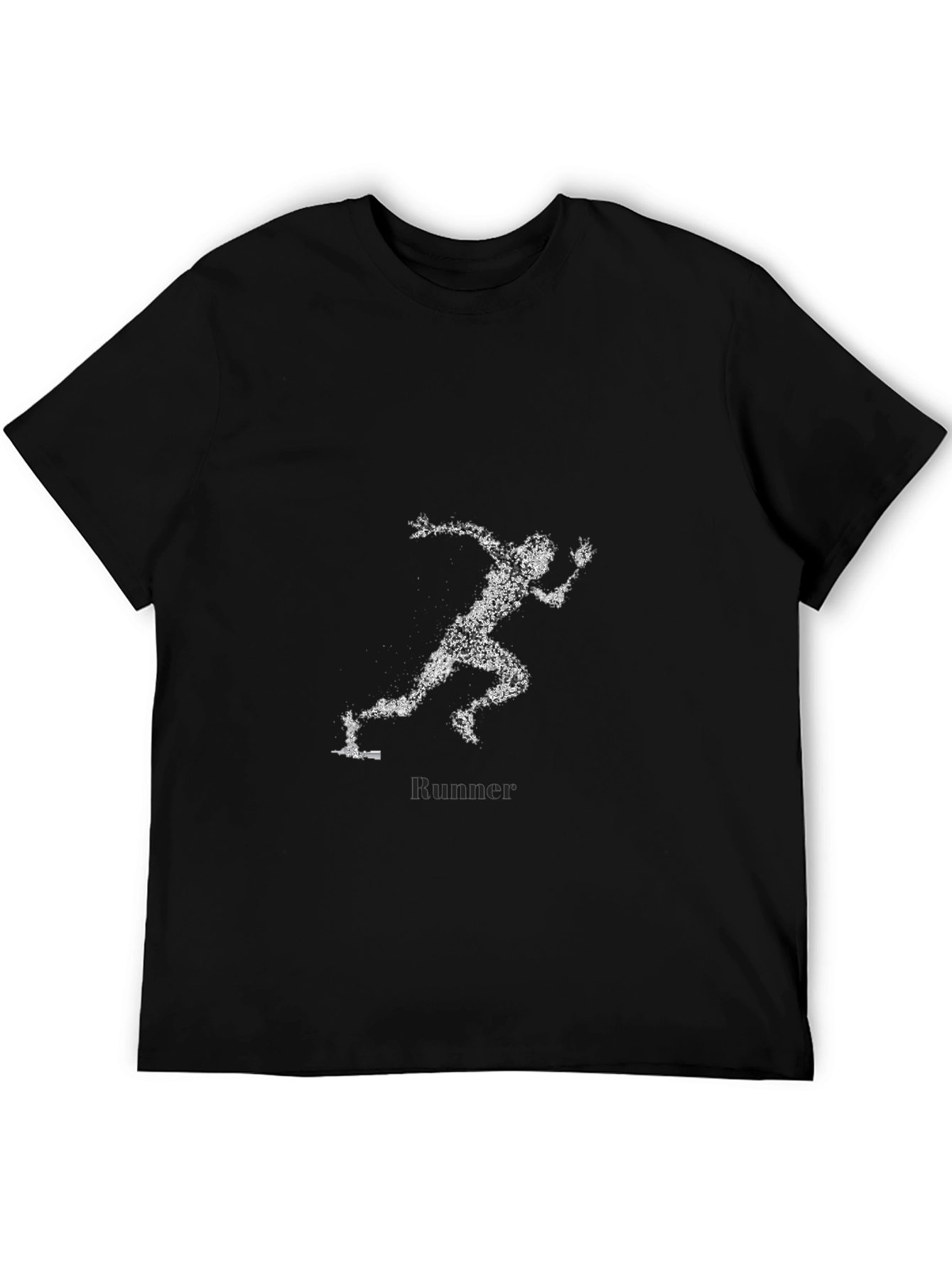 Mens Black Runner Graphic T-Shirt