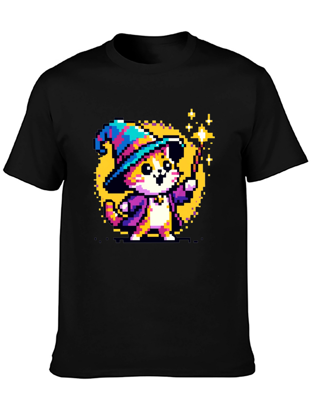 Wizard Cat Pixel Art T-Shirt