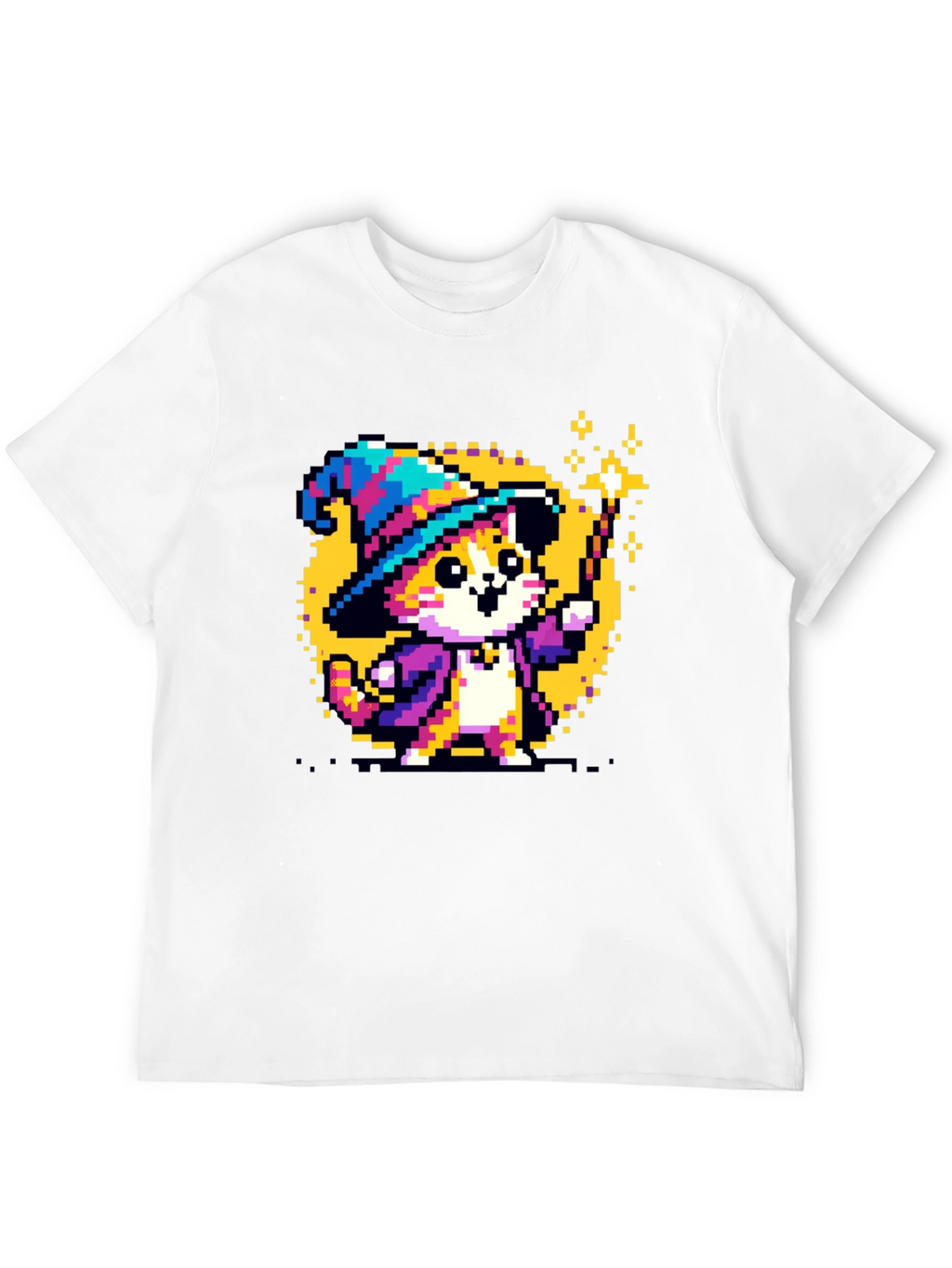 Wizard Cat Pixel Art T-Shirt