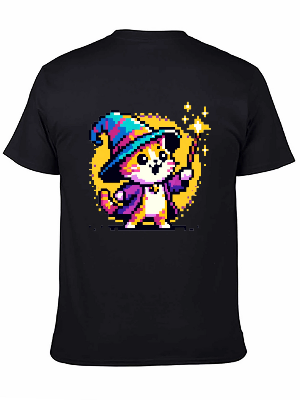 Wizard Cat Pixel Art T-Shirt