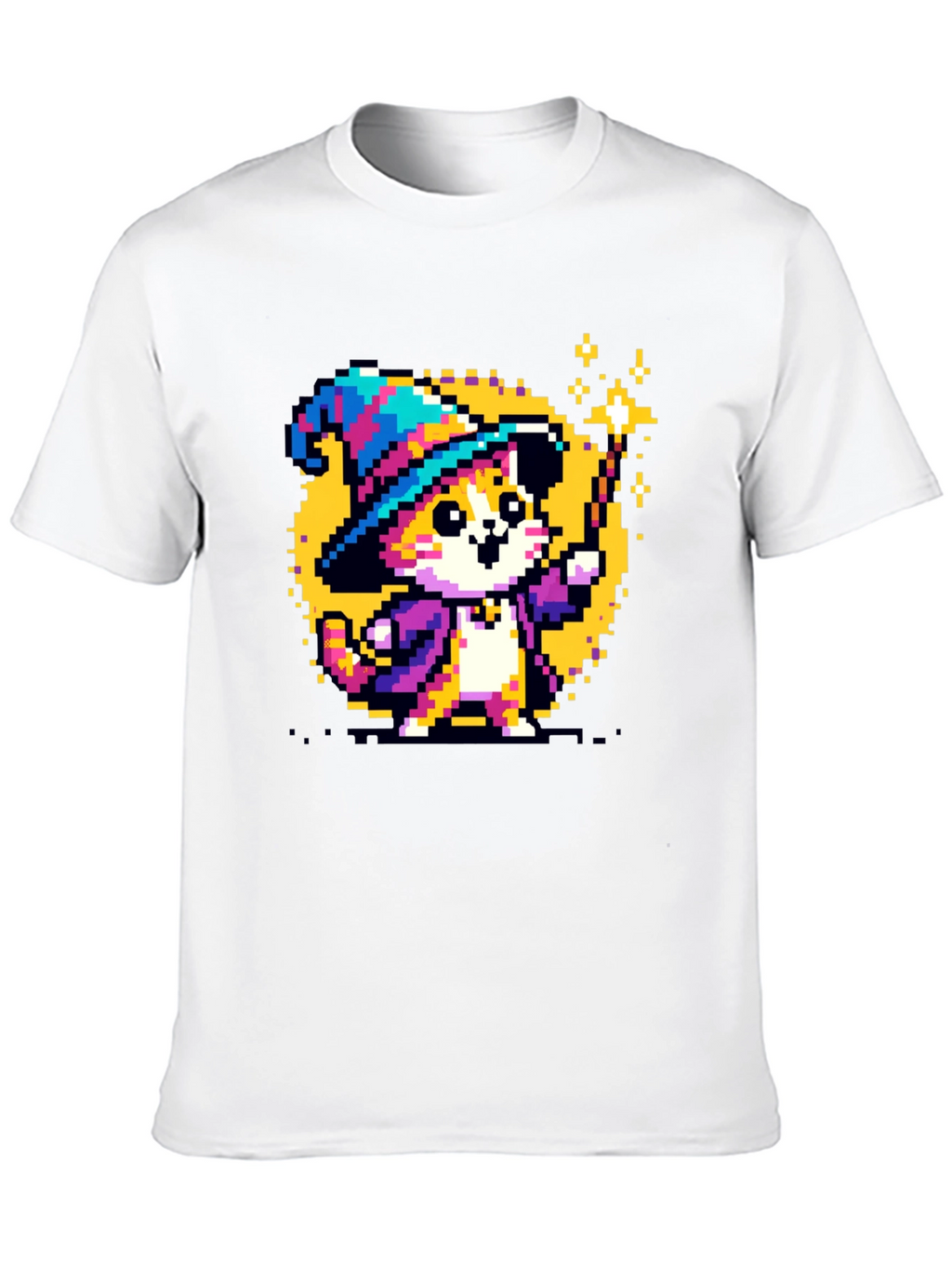 Wizard Cat Pixel Art T-Shirt