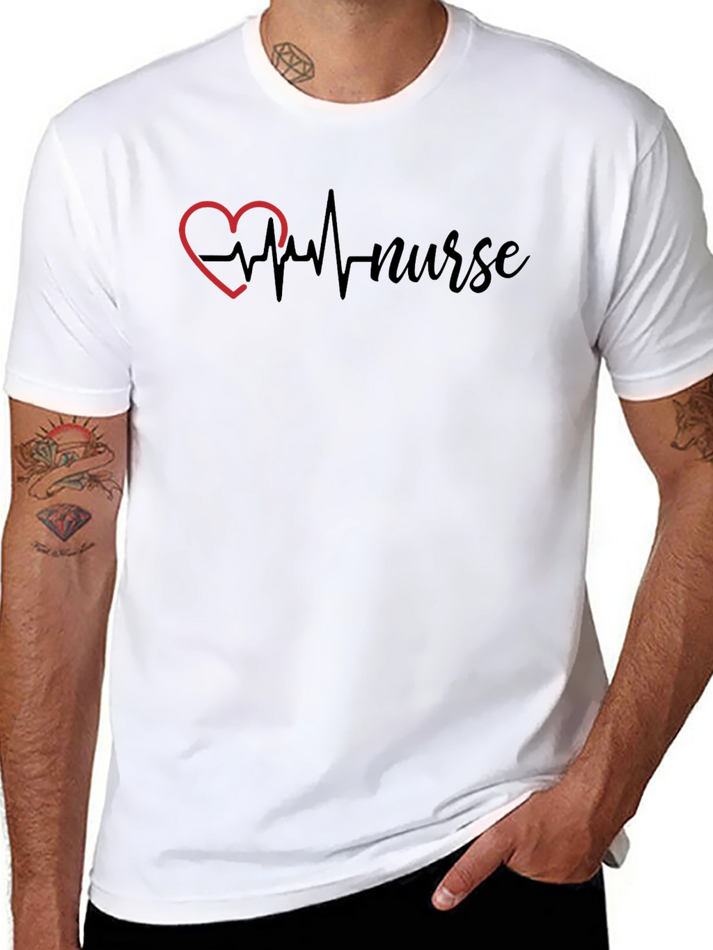 Nurse Heartbeat Graphic Tee - Black
