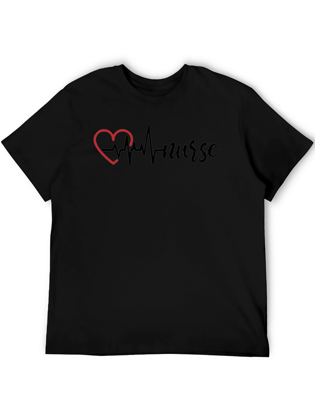 Nurse Heartbeat Graphic Tee - Black