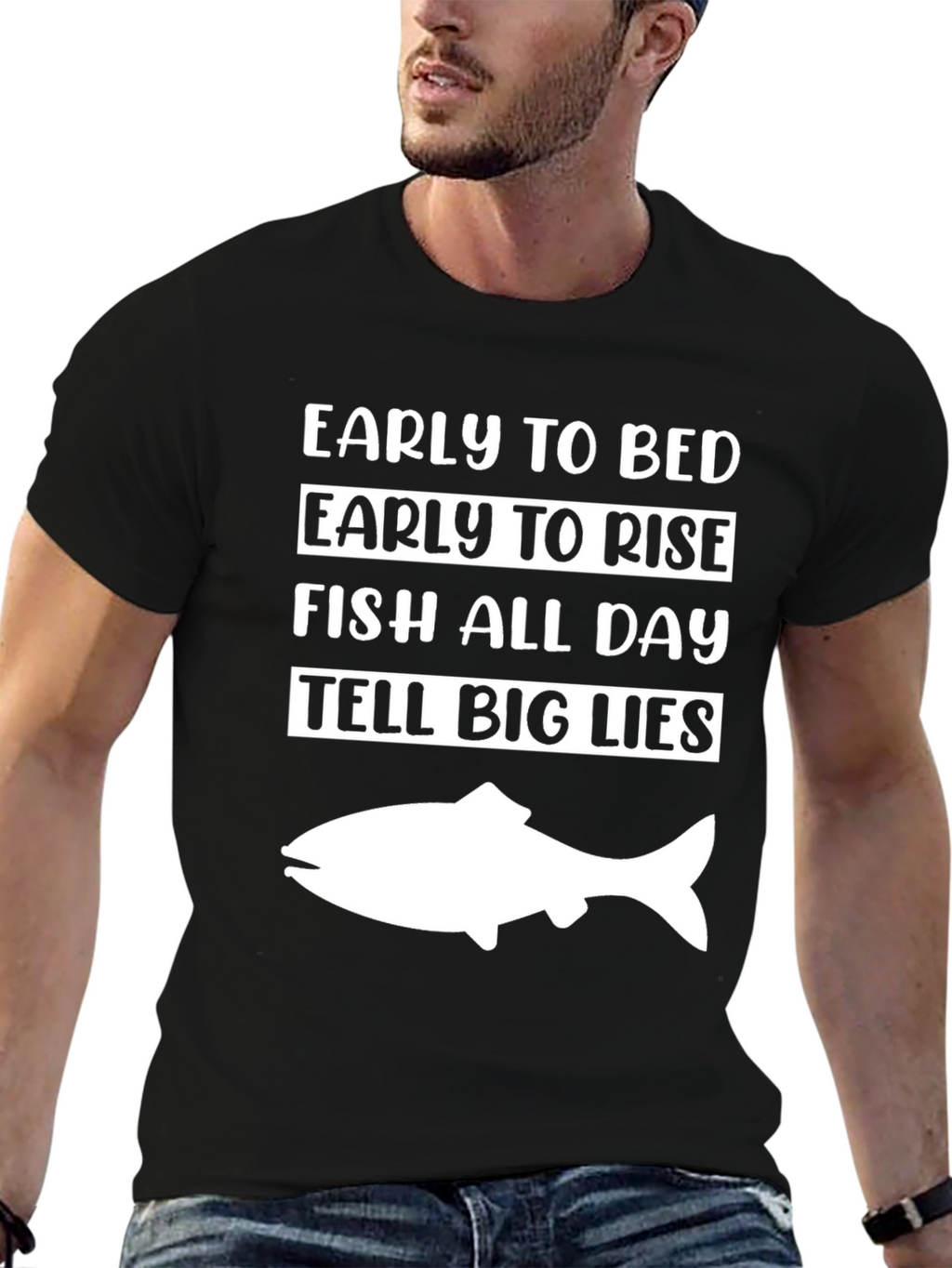 Early to Bed Fish All Day Tee