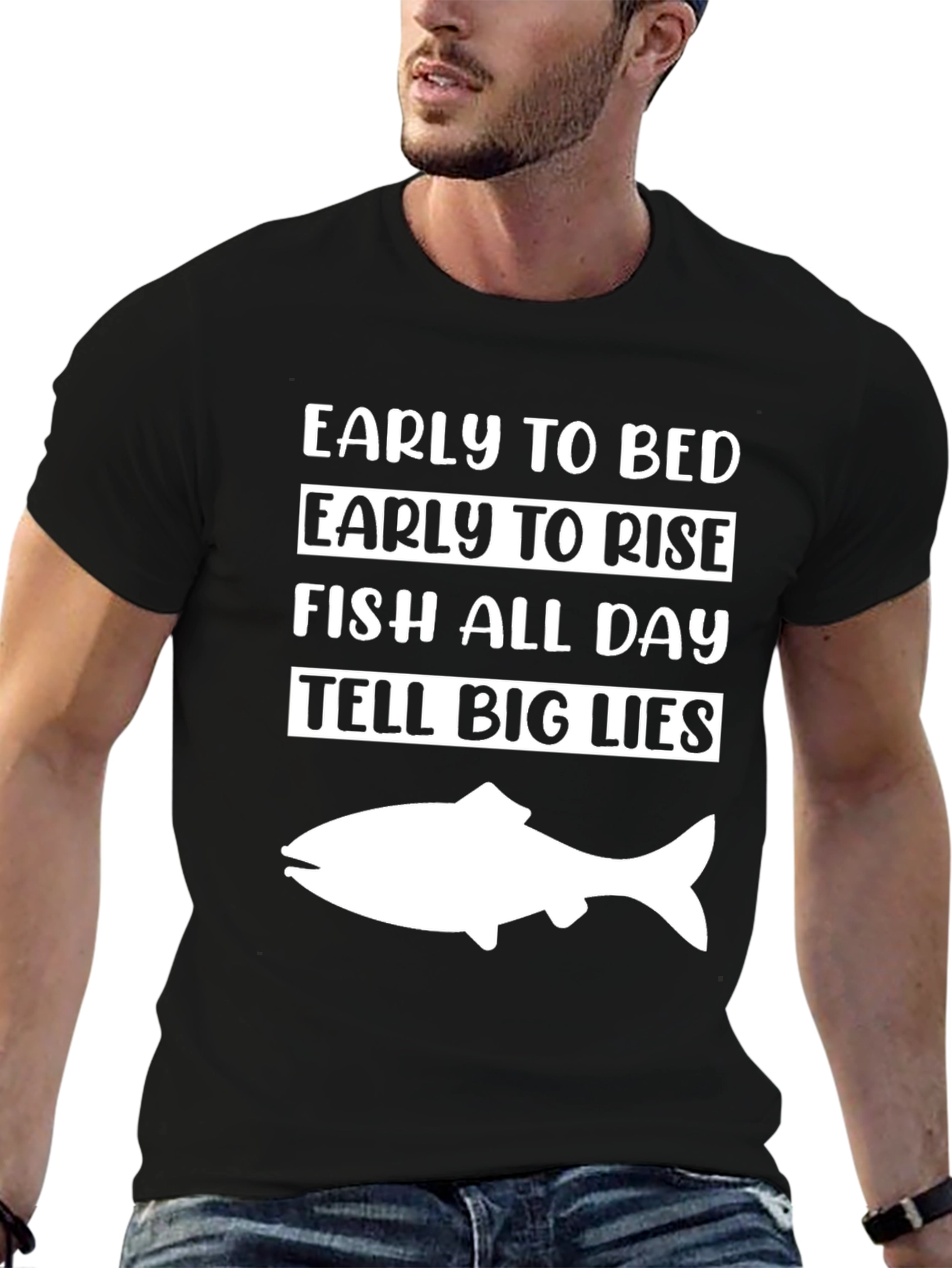 Early to Bed Fish All Day Tee