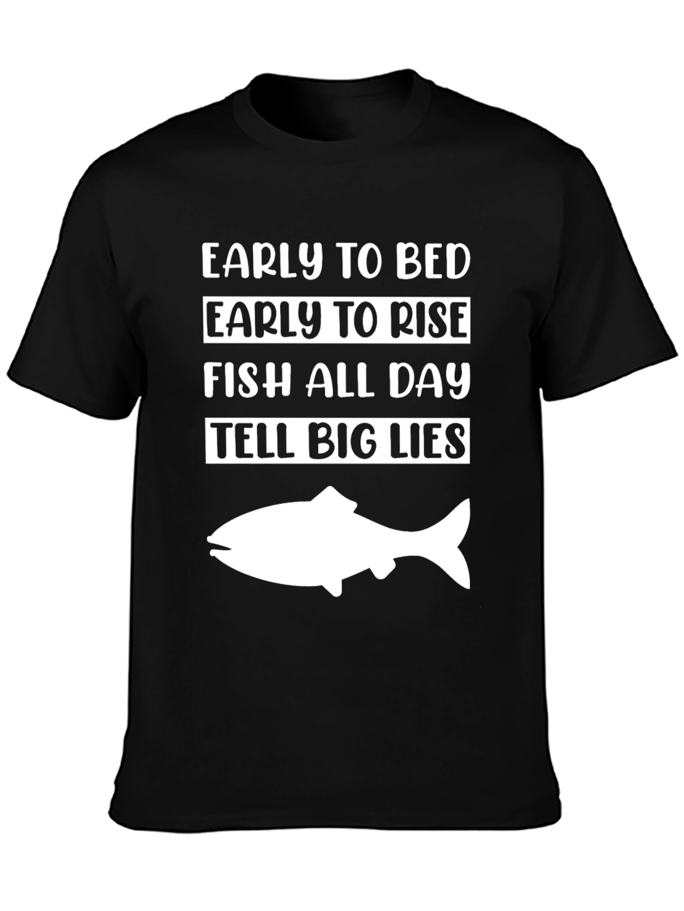 Early to Bed Fish All Day Tee
