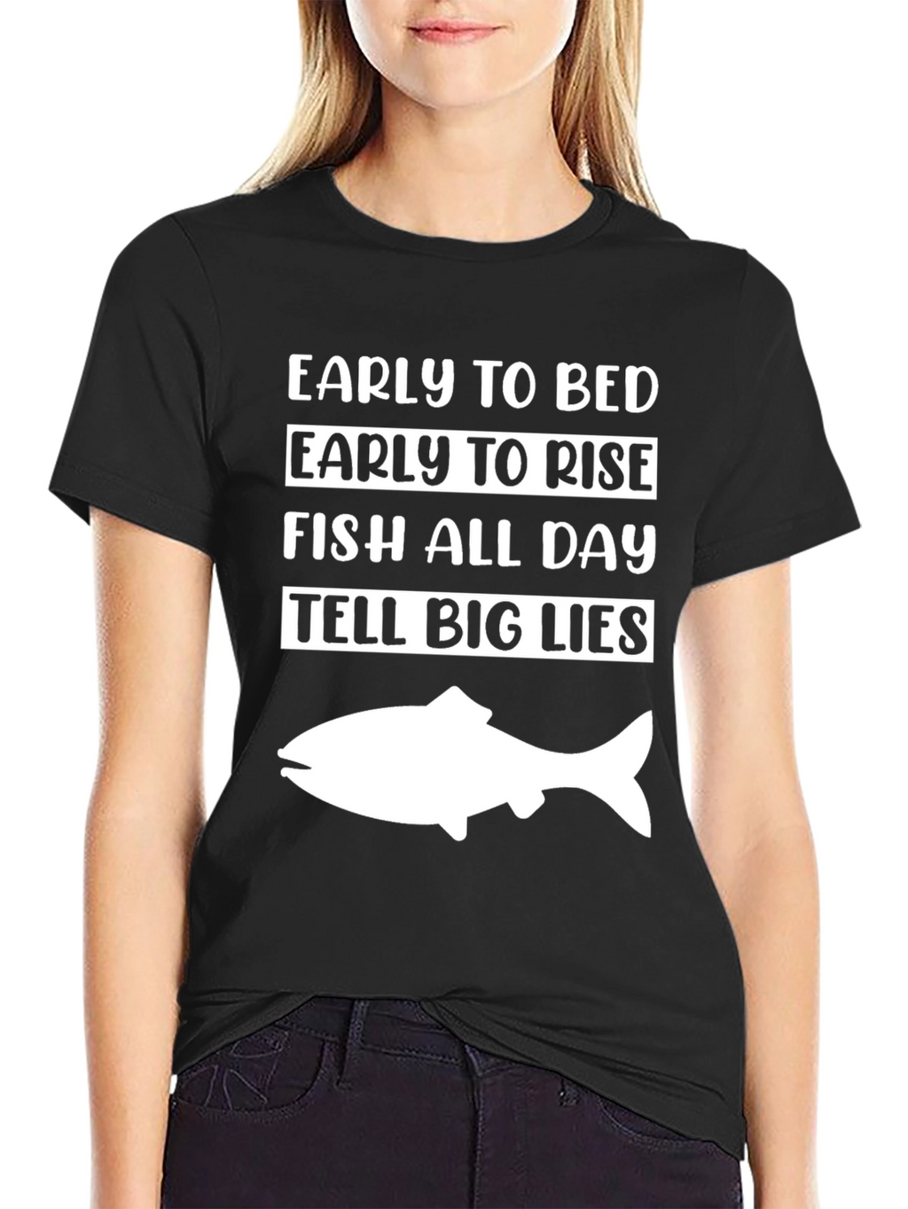 Early to Bed Fish All Day Tee