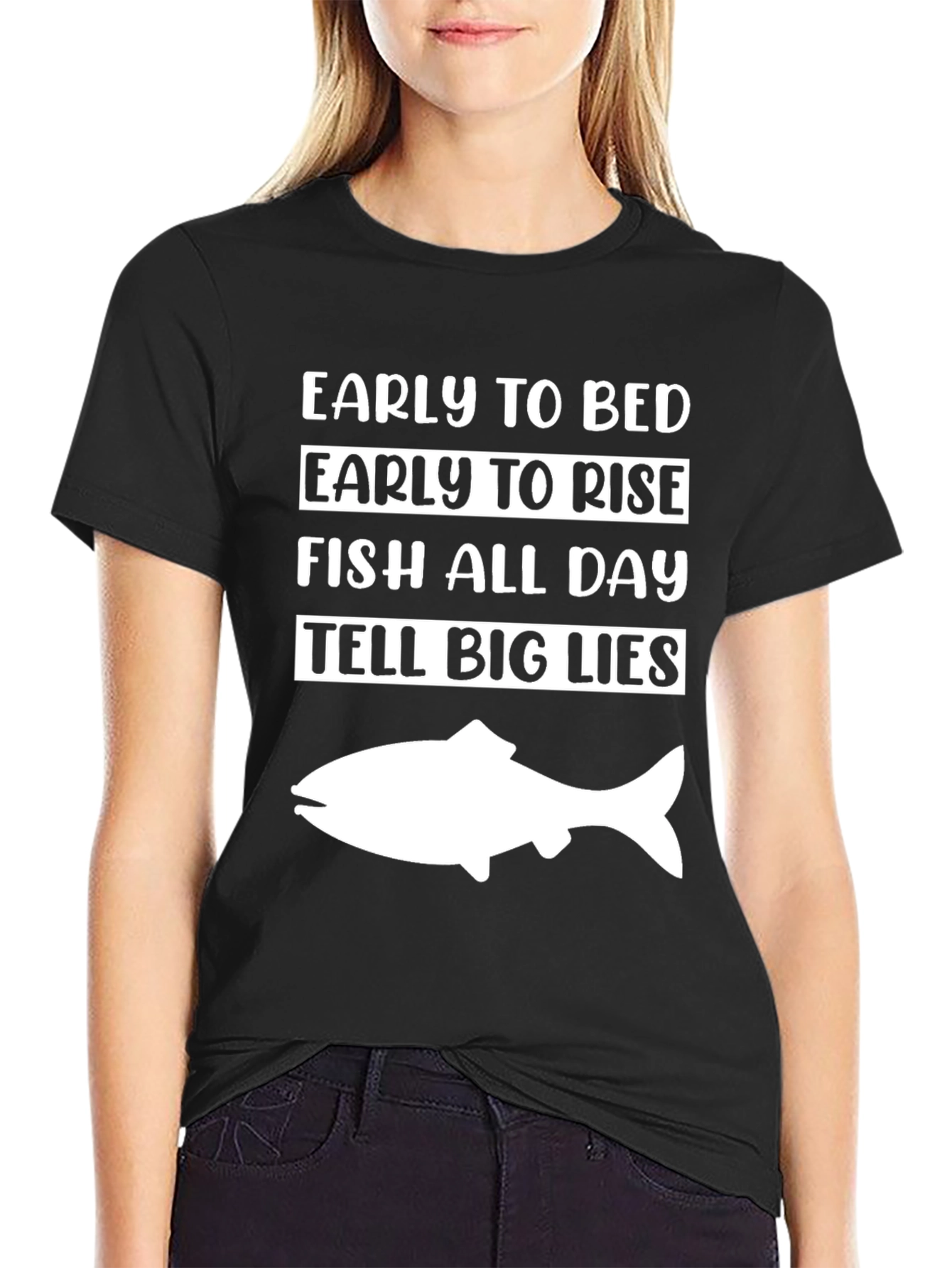 Early to Bed Fish All Day Tee