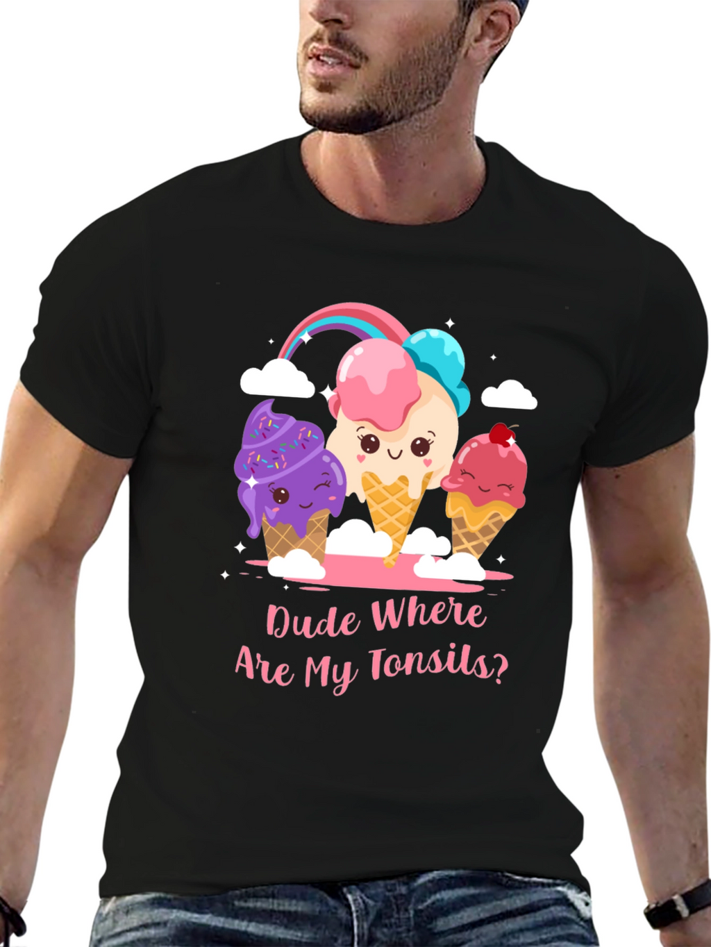 Dude Where Are My Tonsils? Ice Cream Graphic Tee