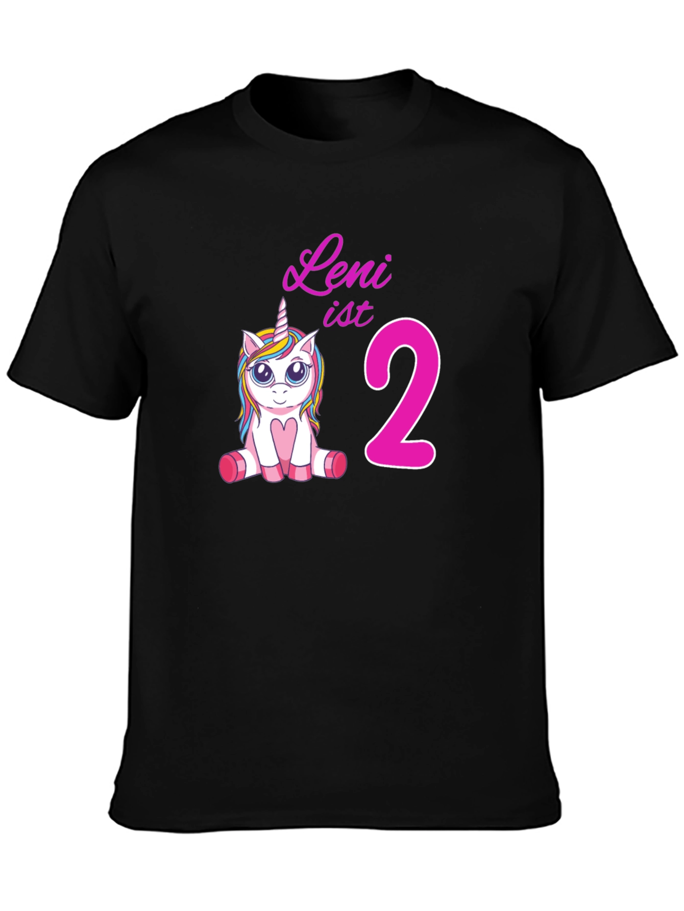 Leni is 2 Unicorn Birthday T-Shirt