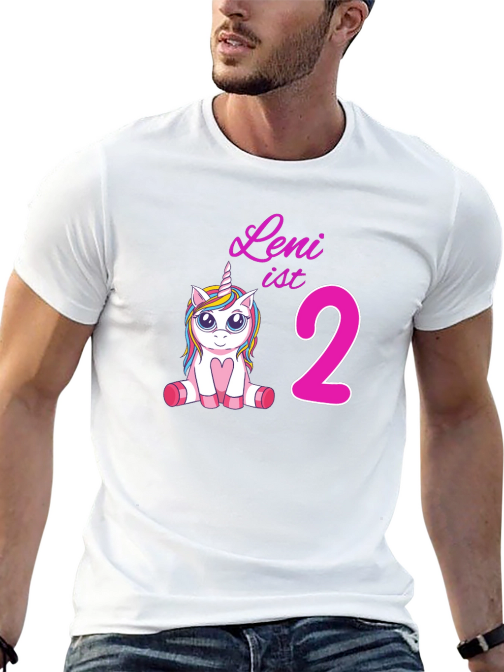 Leni is 2 Unicorn Birthday T-Shirt